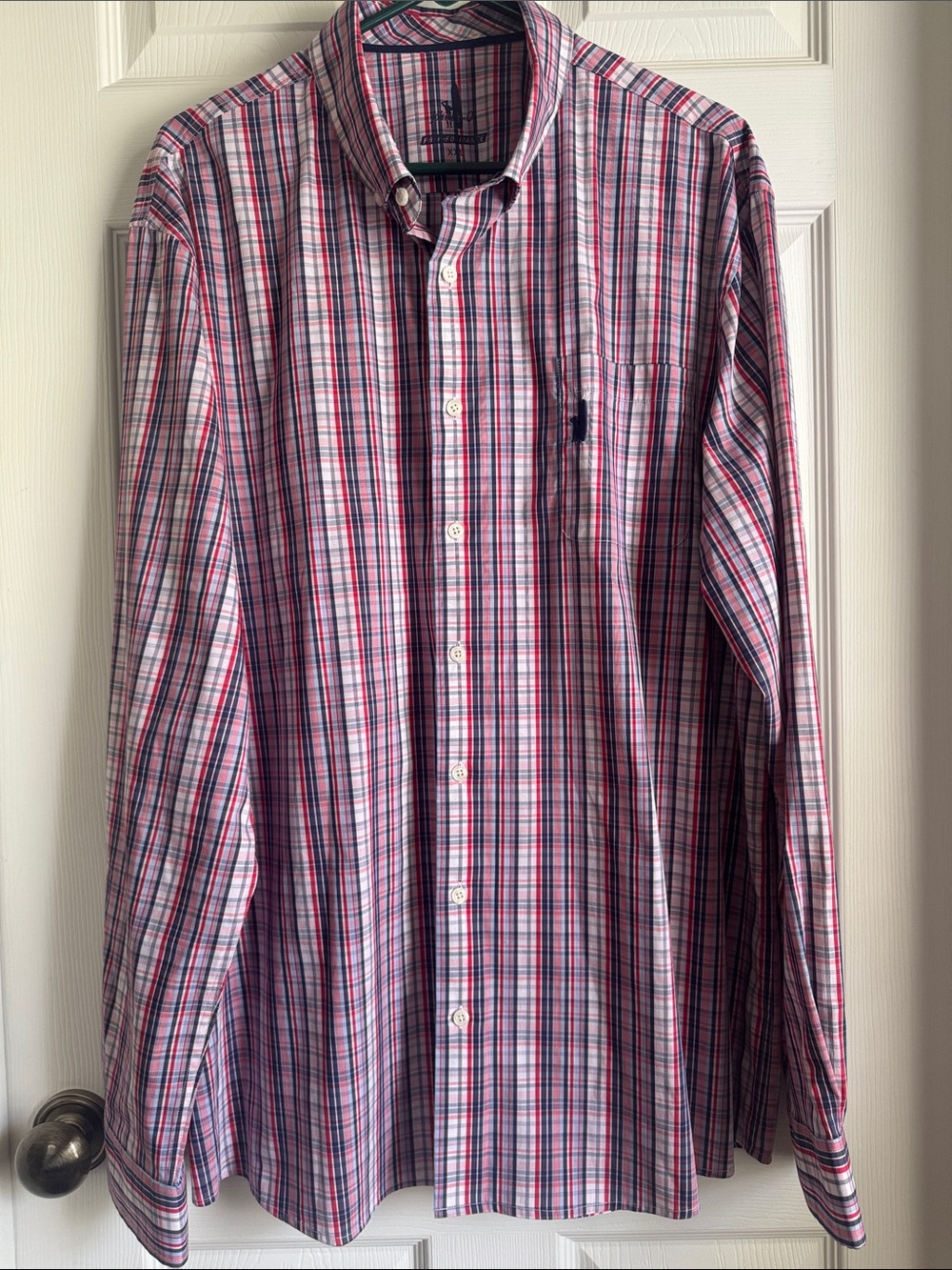 Johnnie-O Prep Formance Men’s Button-Down Plaid Shirt - Red/Blue